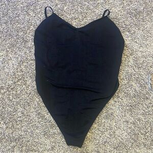 Women's Black Thong Bodysuit